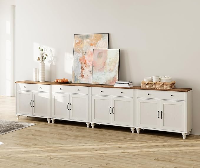 WAMPAT Farmhouse TV Stand for 85 inch TV