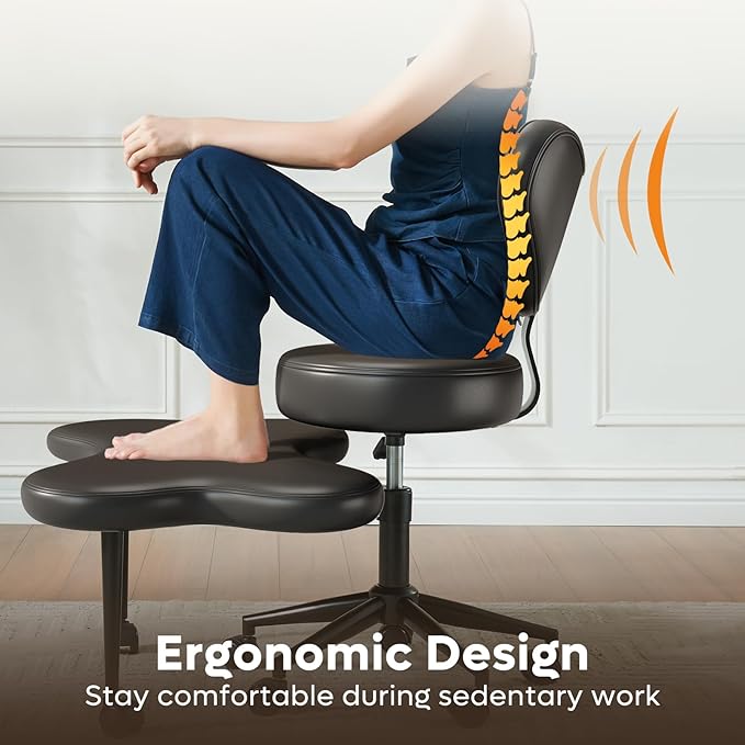 Pinmoco Ergonomic Cross Legged Chair, 360° Swivel Meditation Chair