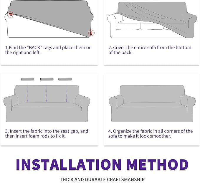 ZNSAYOTX Super Stretch Couch Cover Universal Sofa Covers