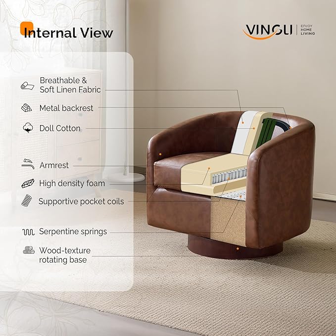 VINGLI 360°Swivel Accent Chairs Set of 2
