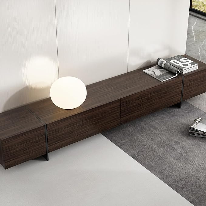 AIEGLE 95.1" W TV Stand with 4 Flip-Down Drawers, Modern Entertainment Center