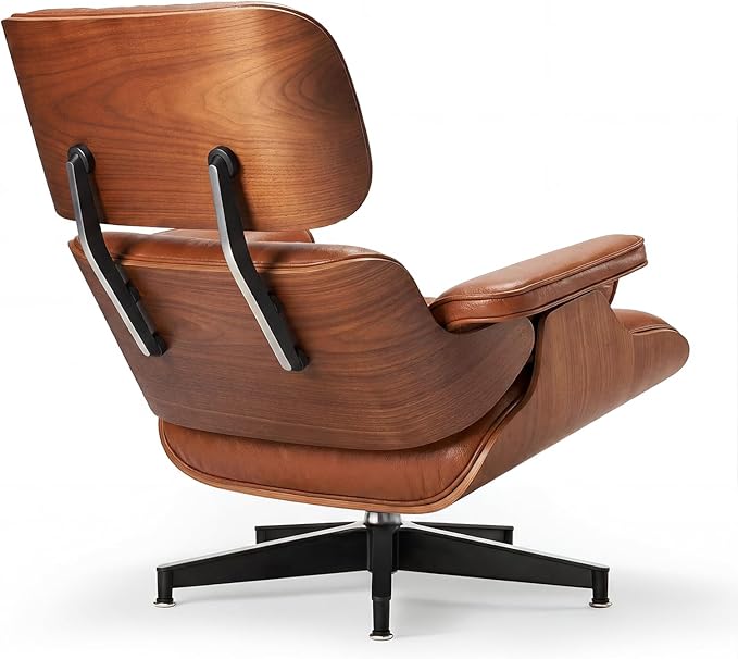 Top Grain Leather, Mid Century Chaise Lounge Chair and Ottoman, Reading Chair