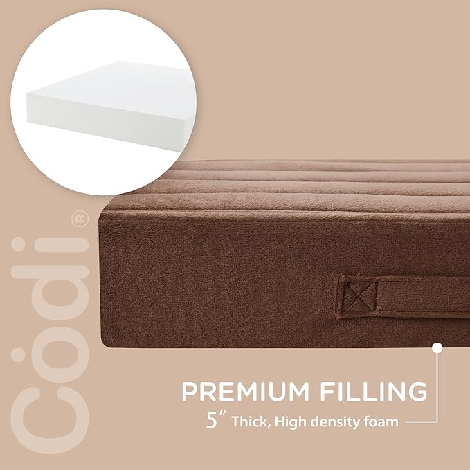 Codi High Density Foam Floor Pillow 2 Sets, Washable Thick Couch Cushion