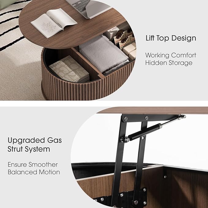42.5" Oval Lift Top Coffee Table