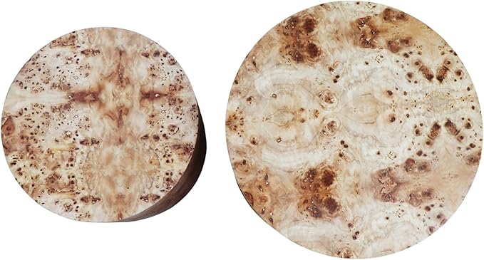 Nesting Coffee Table Set of 2 for Living Room, Modern Round Wooden Circle