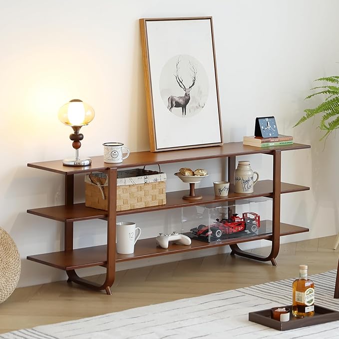 Tiita Wooden TV Stand for 65 Inch TV, Modern Media Console Table