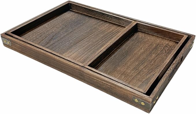3-Piece Wooden Serving Tray Set