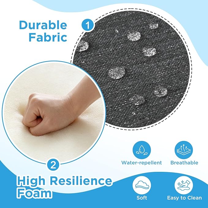 Outdoor Deep Seat & Back Cushion Set, 24 x 24 Inch Water Repellent and Fade