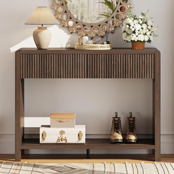 FATORRI Console Entryway Table, Narrow Wooden Sofa Table