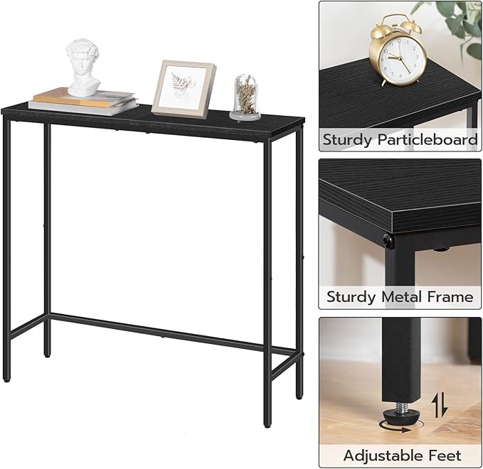 HOOBRO 2 Pack Narrow Console Table, 29.5" Small Entryway Table, Thin Long Sofa