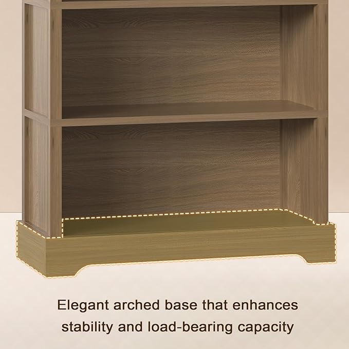 TVU 5-Tier Wooden Bookshelf, 31.5" W Standing Book Shelf