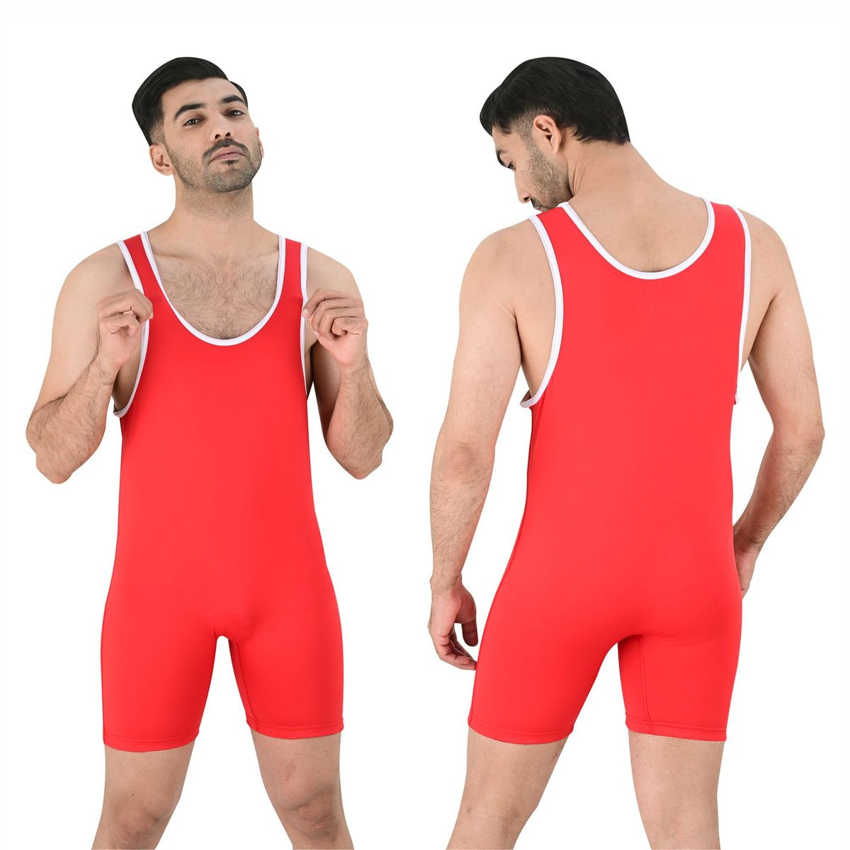 2BOLD Wrestling Singlets For Men (Red, Small, Simple)