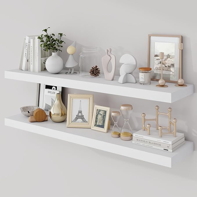 Acovy 40 Inch Floating Shelves, 9.3" Deep Floating Shelf Wall Mounted, Rustic