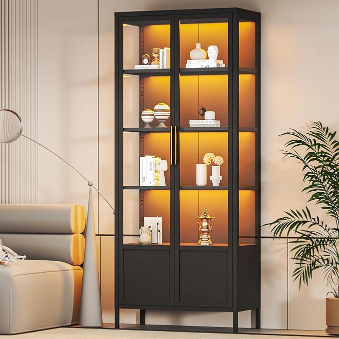 5-Tier Glass Display Cabinet