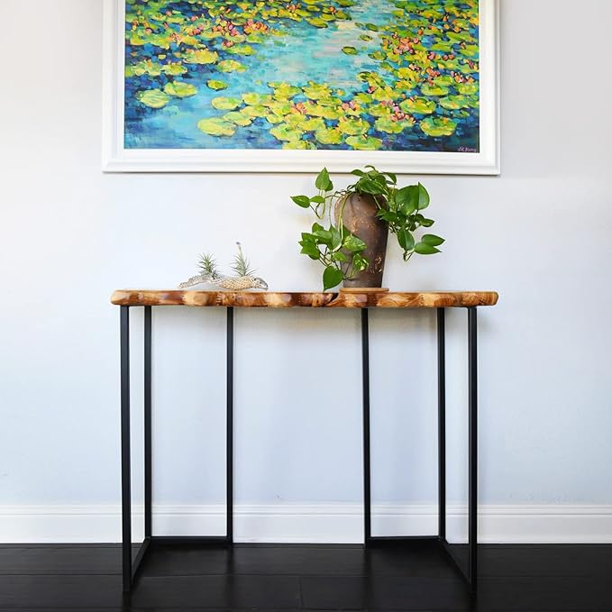 WELLAND Cedar Wood Live Edge Console Table 13" D x 42" W x 33" H Writing Desk