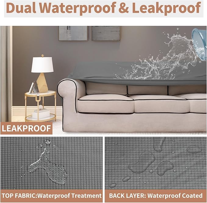 Easy-Going 100% Waterproof Loveseat Couch Cover, Dual Waterproof Sofa Cover
