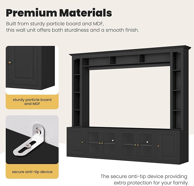 Merax Modern 4 Piece Entertainment Wall Unit