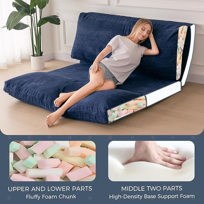 MAXYOYO Folding Sofa Bed, Floor Sofa Convertible Sleeper Chair