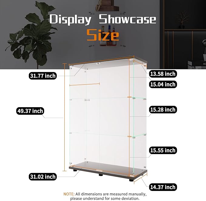 Beauty4U 2 Doors Glass Display Cabinet