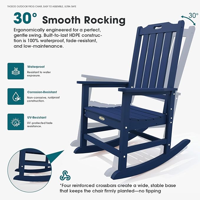 THOEOE Oversized Rocking Chair, Outdoor Rocking Chair