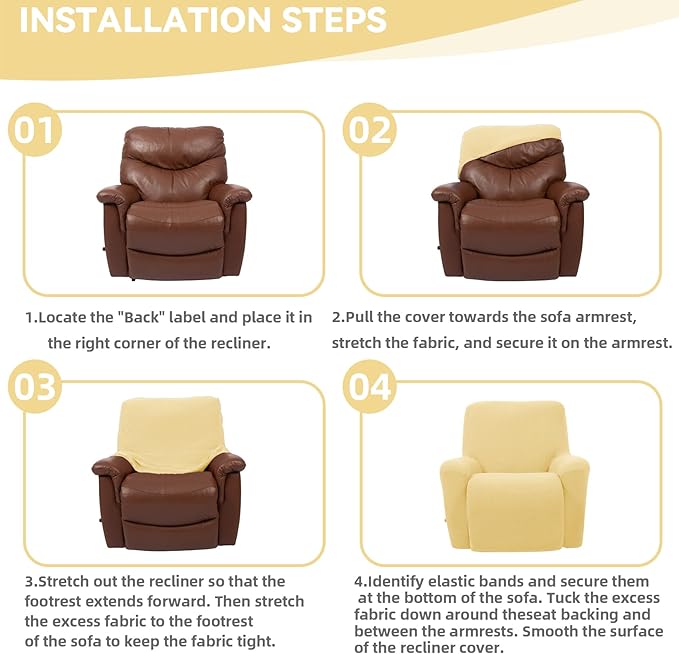 Cupuamon Recliner Chair Covers, Lazy Boy Recliner Covers Stretch Reclining
