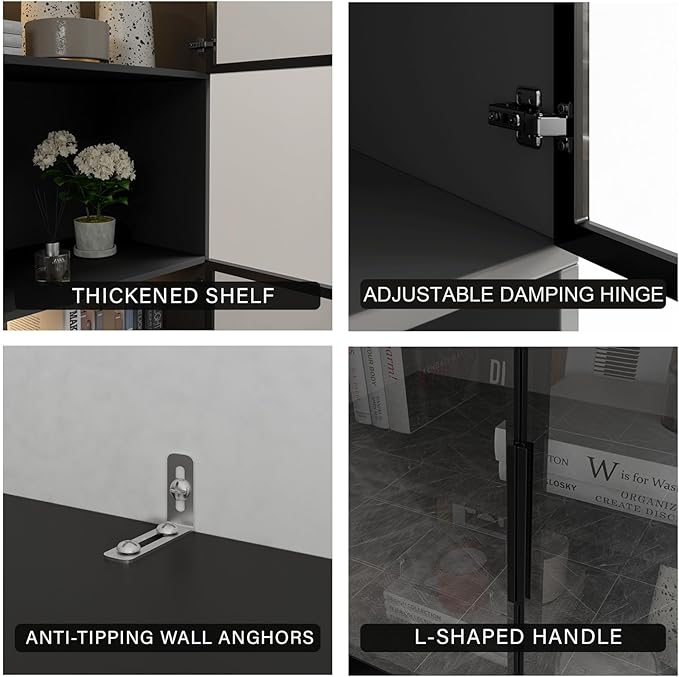 Mekminop Glass Doors Display Cabinet