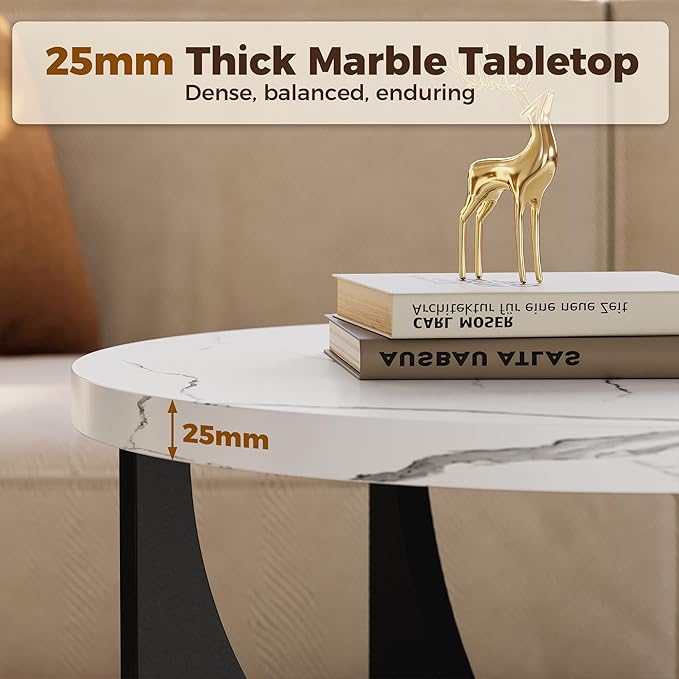 LIKIMIO Nesting Coffee Tables Set of 2, 31.5" Round Side Tables