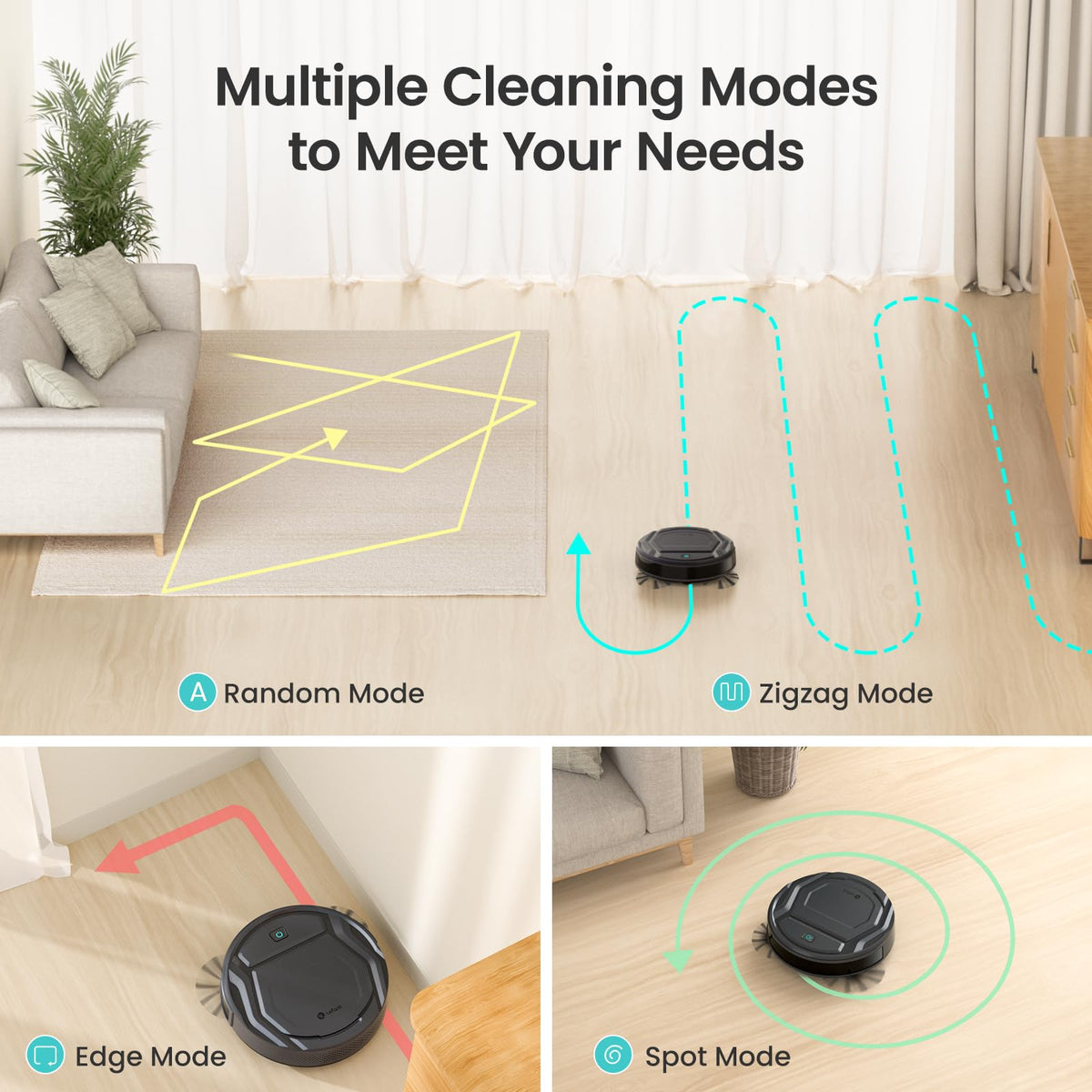 Lefant Robot Vacuum Cleaner Slim Quiet,2200Pa Powerful Suction,120 Mins Runtime,6 Cleaning Modes,Wi-Fi/App/Alexa,Self-Charging Pet Hair Robotic Vacuum Ideal for Hard Floor,Low-Pile Carpet,M210 Pro
