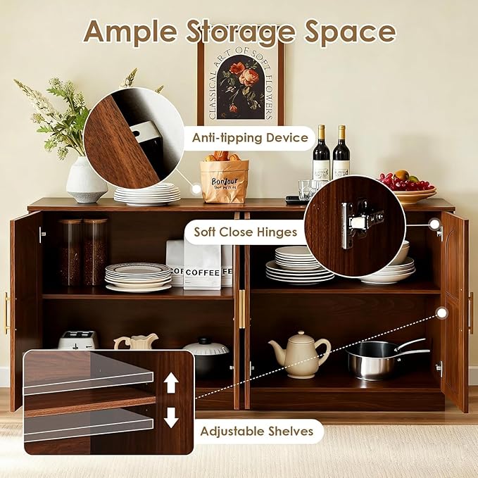 67'' Modern TV Stand for TVs up to 75'', Modern Long Media Console
