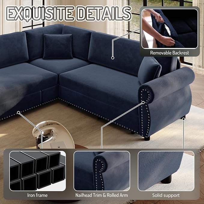 88.2" Sectional Sleeper Sofa