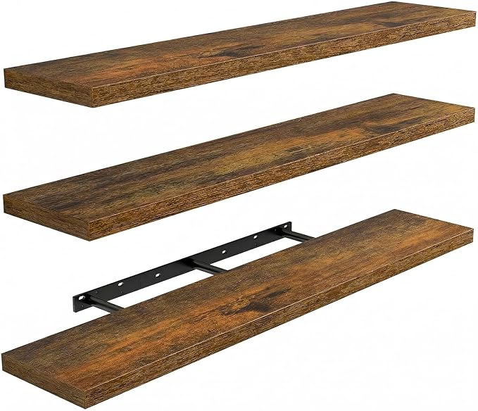 AMADA HOMEFURNISHING 35.4" L Floating Shelves, Wall Shelves Set of 3