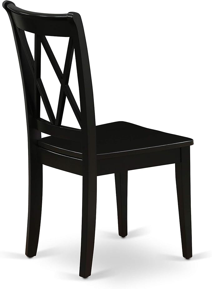 East West Furniture CLC-BLK-W Clarksville Dining Chairs