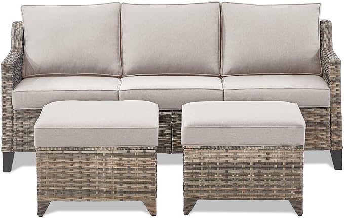 Buenhomino 3 Pieces Patio Furniture Sofa Set-Outdoor Wicker Patio Furniture