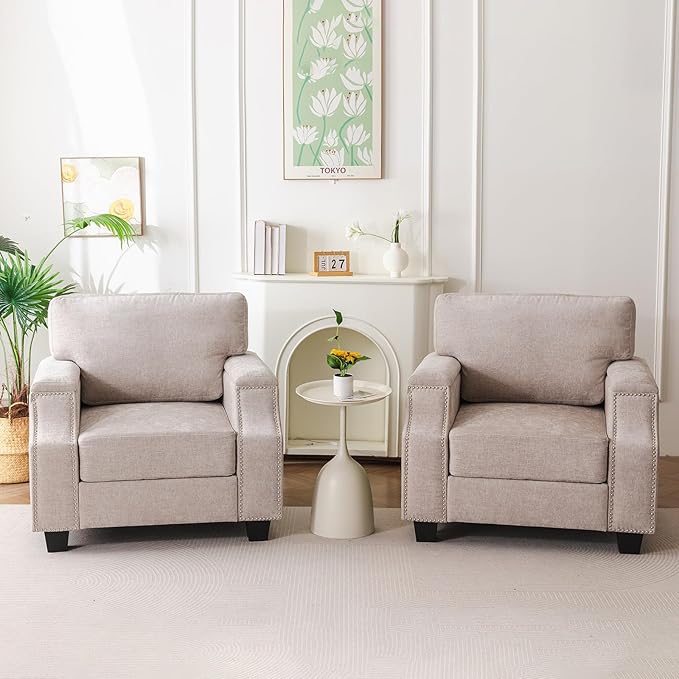 Rexulqo Oversized Accent Chair Set of 2, Oversized Armchair