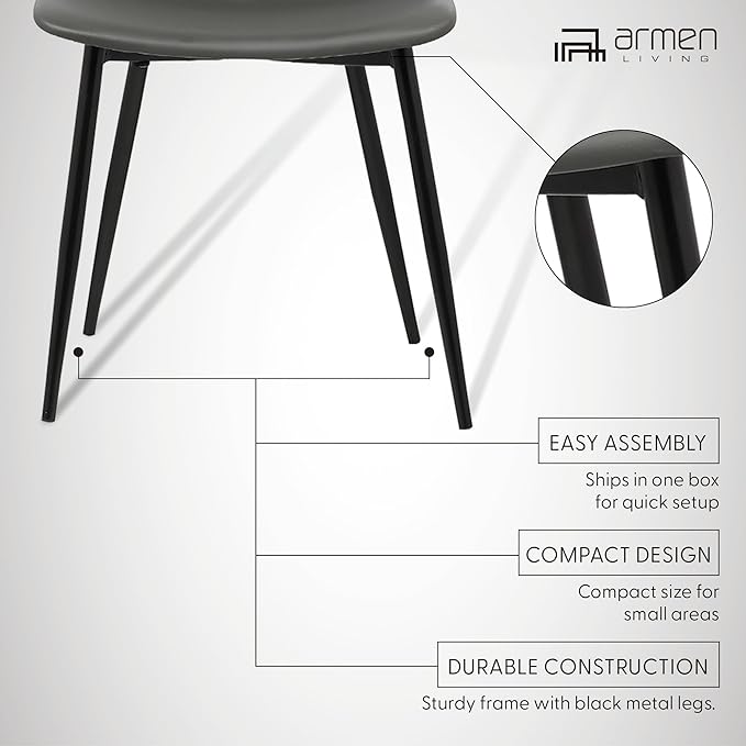 Armen Living Monte Mid Century Modern Dining Accent Chair