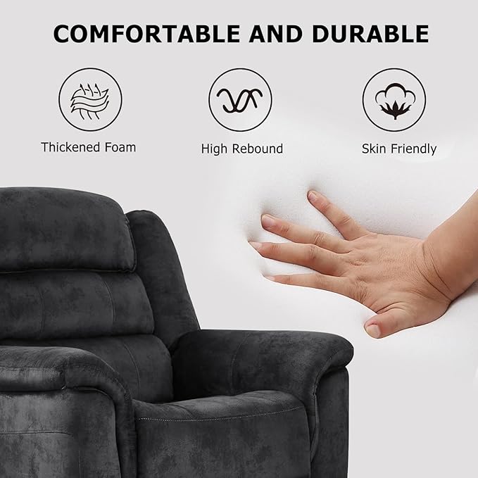 EBELLO 2 Pieces Reclining Loveseat Couch Furniture Set, Soft Fabric Manual