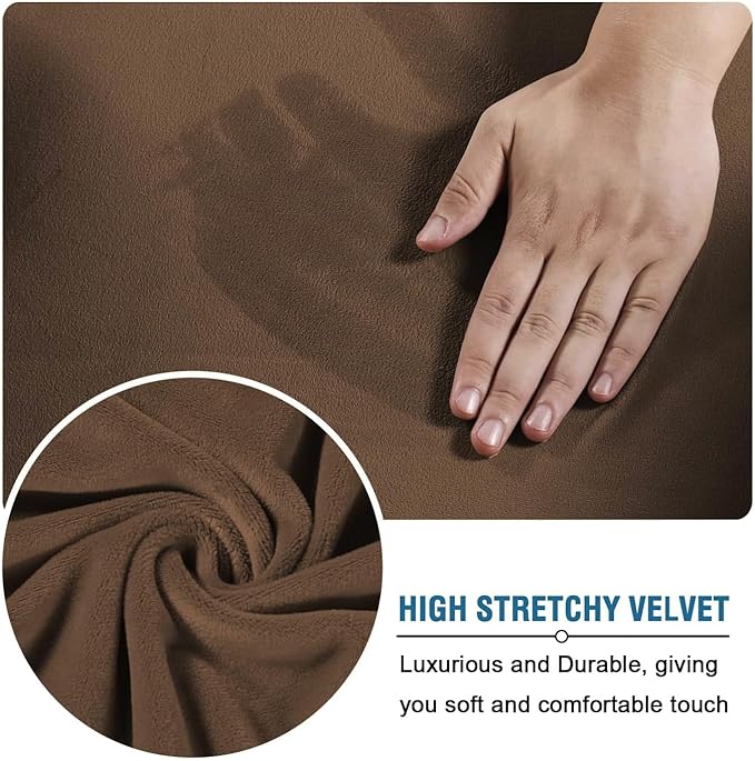 H.VERSAILTEX Velvet 4 Piece High Stretch Sofa Slipcover Cover Furniture