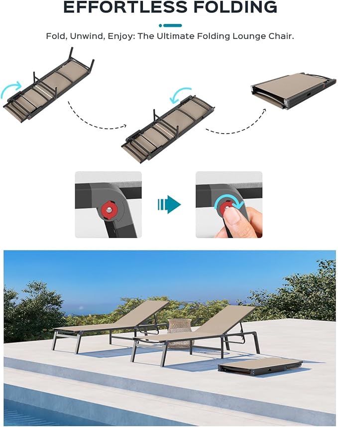 Aluminum Chaise Lounge Ourdoor