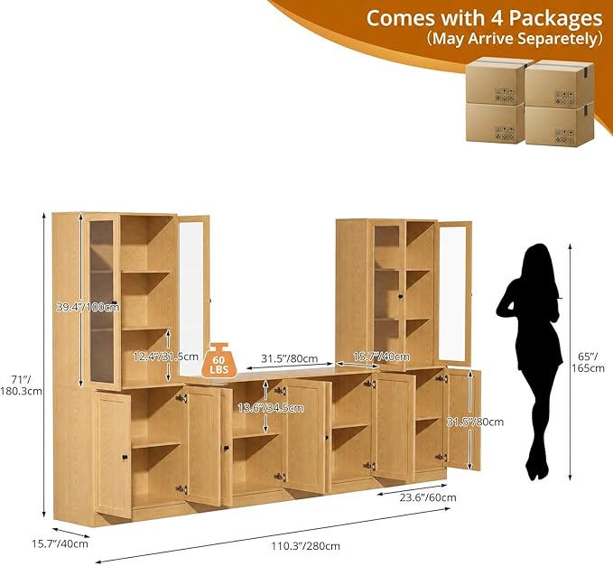 TUSY 71" TV Stand Storage Set