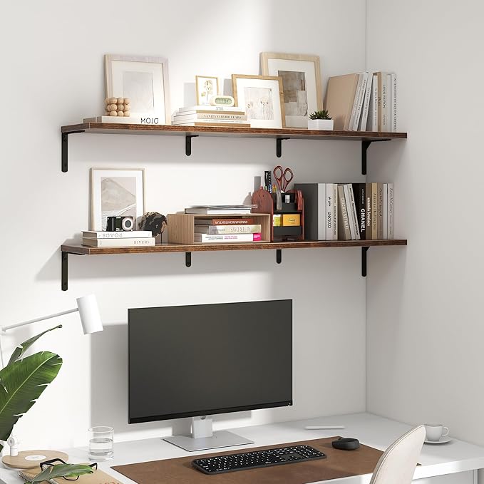 Fun Memories Deep Floating Shelves, 48W x 8D Floating Shelves Set of 2