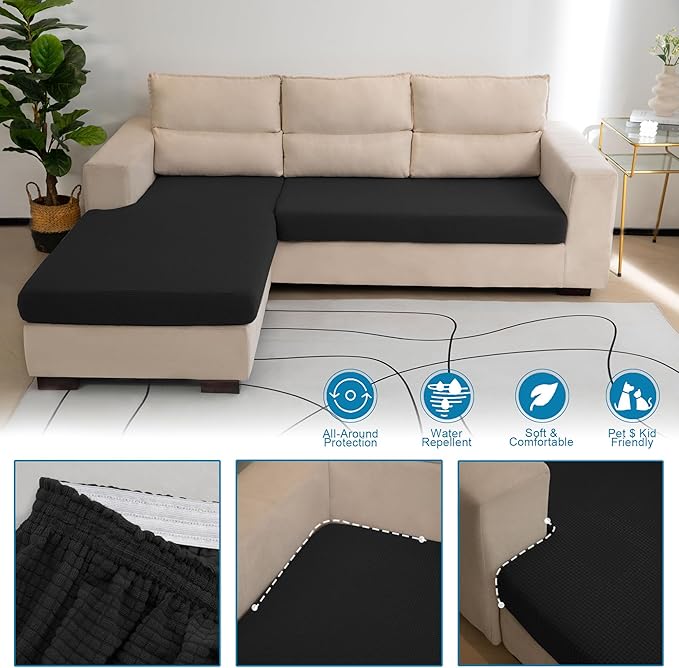 Water Repellent Couch Cushion Cover Loveseat Cover, Stretch Sectional Sofa Seat
