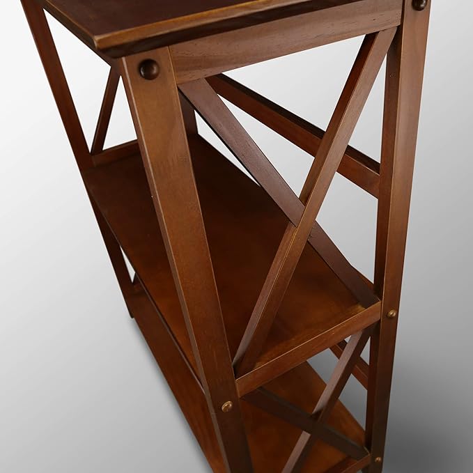 Montego 3-Shelf Bookcase-Walnut