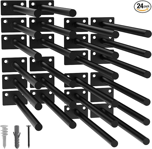 LEOPO 24-Pack 10 inch Floating Shelf Brackets, Hidden Shelf Bracket