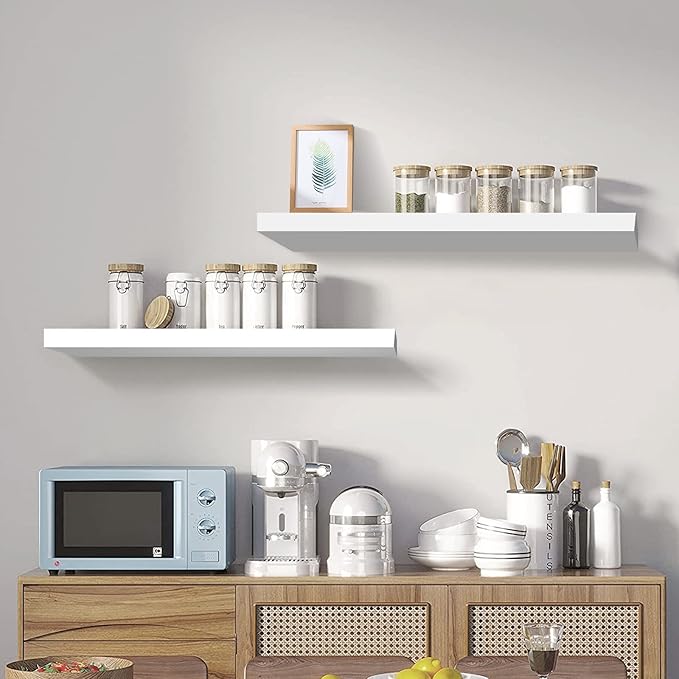 SAUMONIERES 24 Inch Floating Wall Shelves