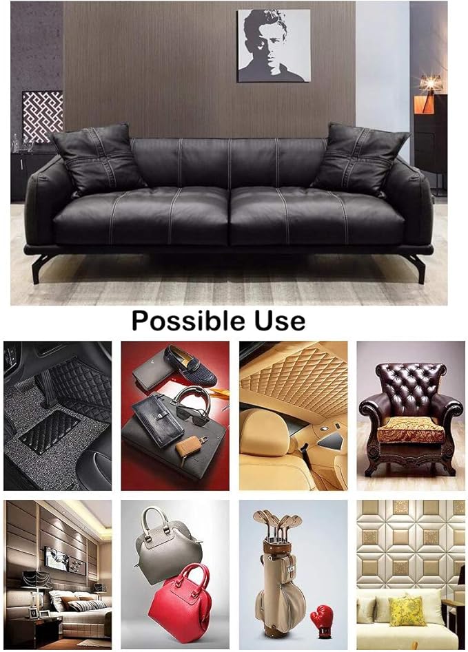 Wento Thick 3 Yard Faux Leather Fabric Soft Skin Grain PU Leather Fabric
