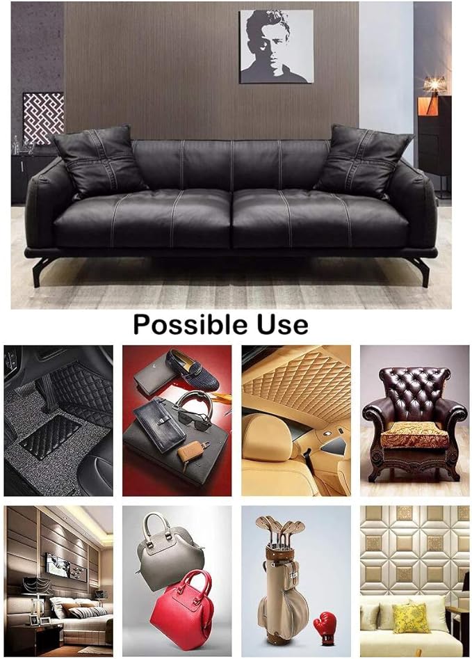 Wento Thick 3 Yard Faux Leather Fabric Soft Skin Grain PU Leather