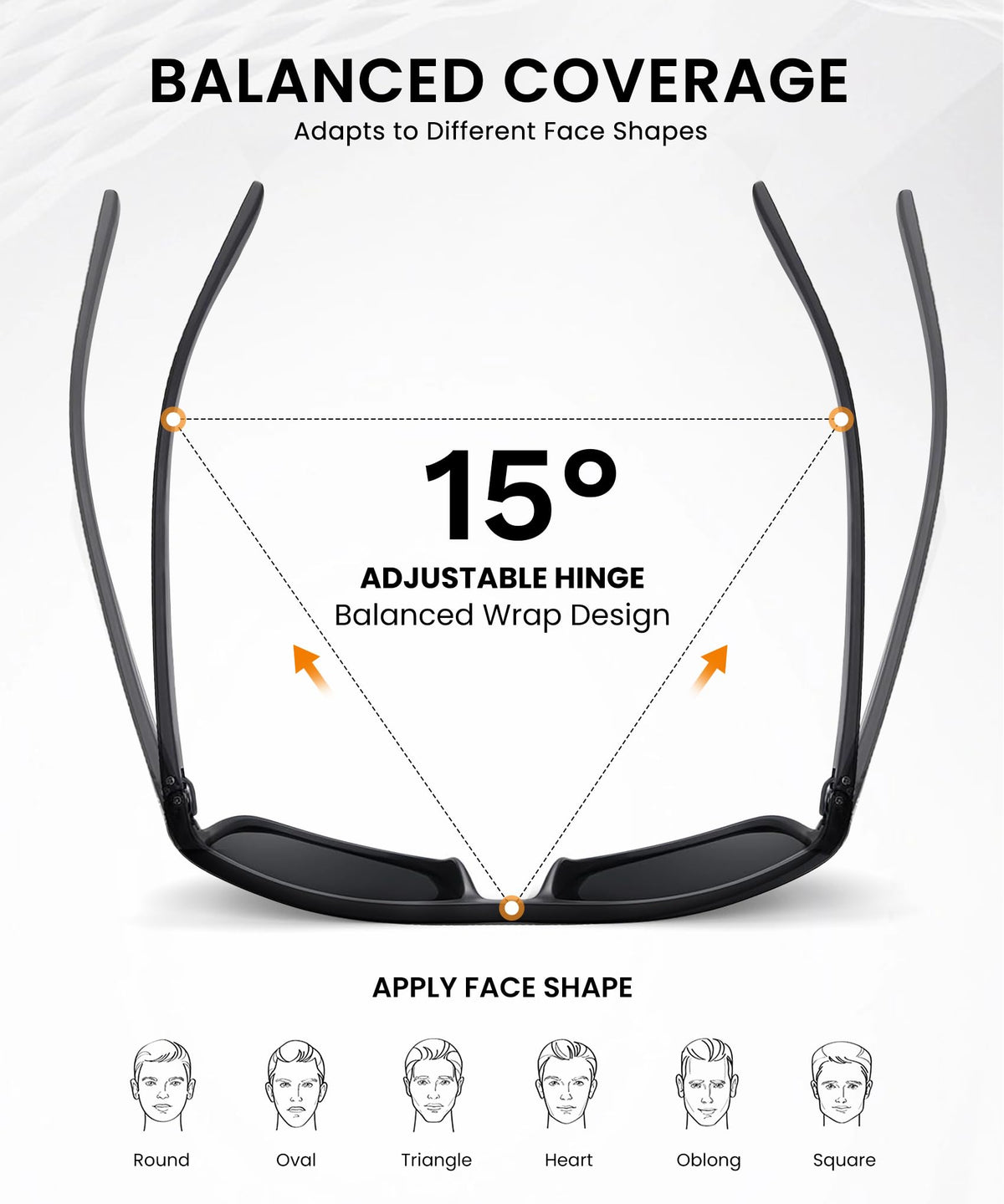 CIFOYA Polarized Sunglasses for Men Women, Square Sun Glasses for Driving Fishing Golf Lightweight Fashion Square Sun Glasses 100% UV400 Protection 3 Packs (Black/Ice Blue/Orange)
