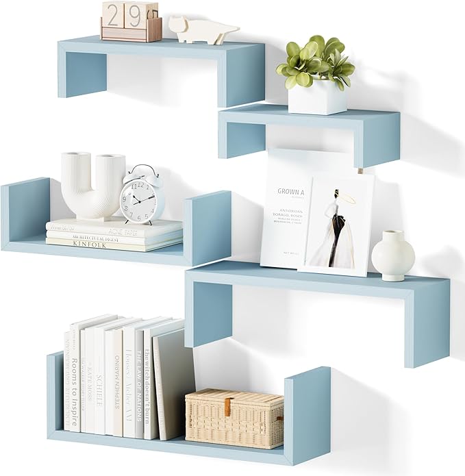 SRIWATANA Floating Shelves for Wall, Wall Shelves for Bathroom, Living Room