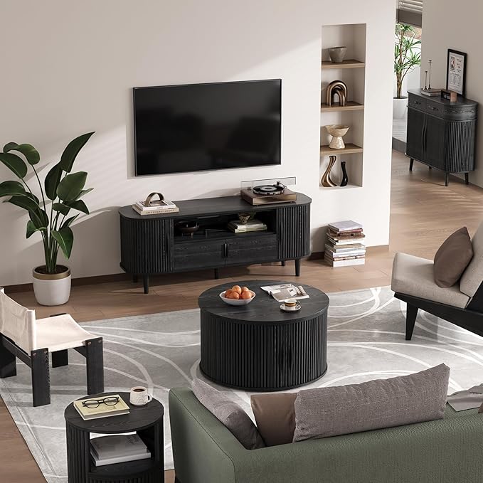 SULIVES Round Coffee Table