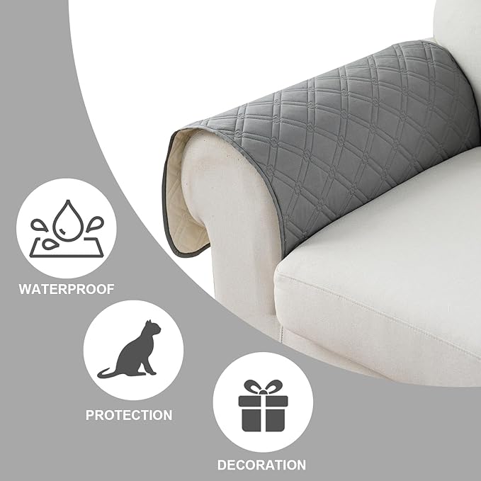 Genina Sofa Armrest Cover, Anti-Slip Armchair Slipcovers